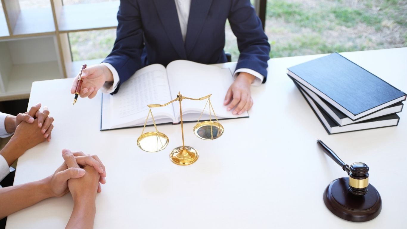 New York attorney advising client on contract risk management in a professional NYC law firm office